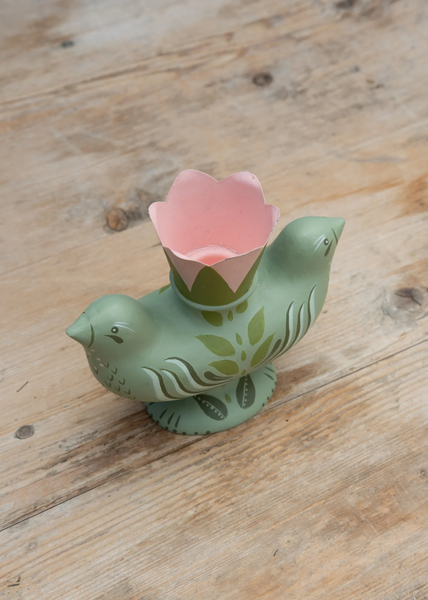 Twin Birds Candle Holder in Fern, 12cm - Image 2