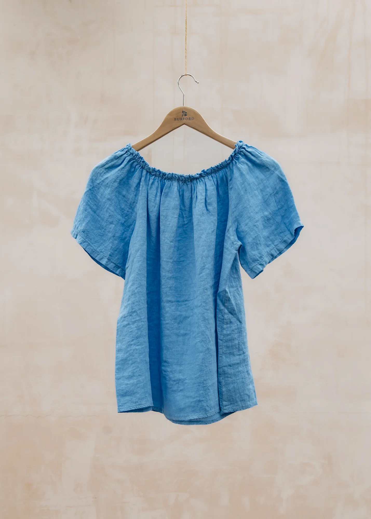 Ellie Gathered Neckline Top in Blue - Image 2