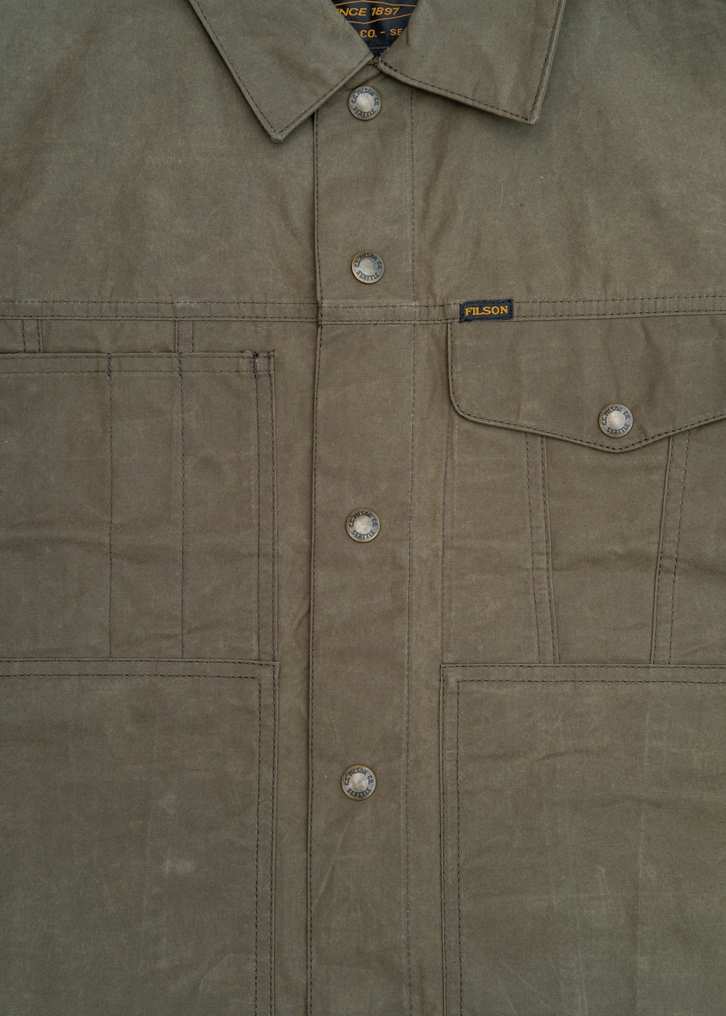 Dry Wax Short Cruiser Jacket in Olive - Image 3