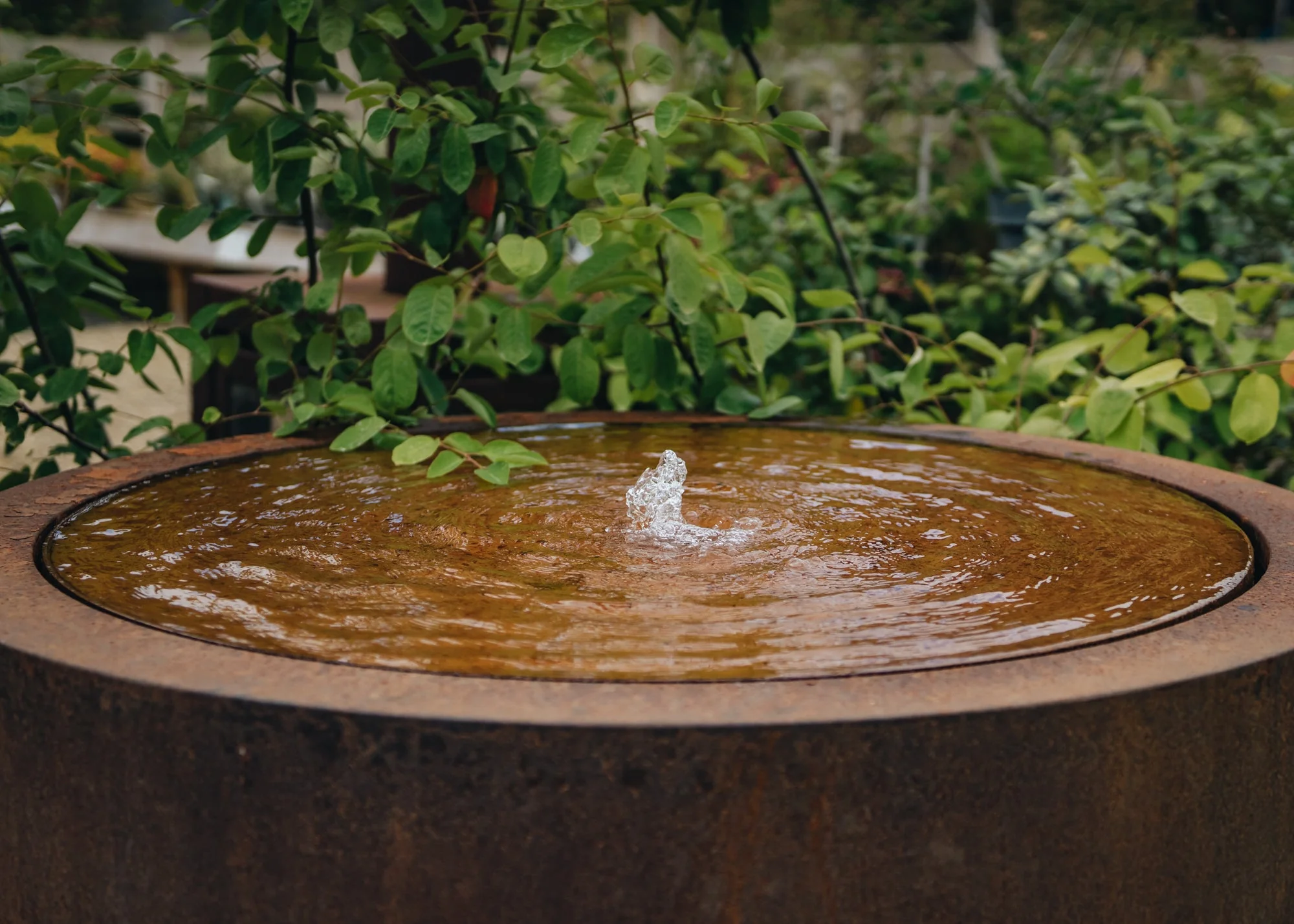 High Drum Corten Steel Water Feature - Image 2