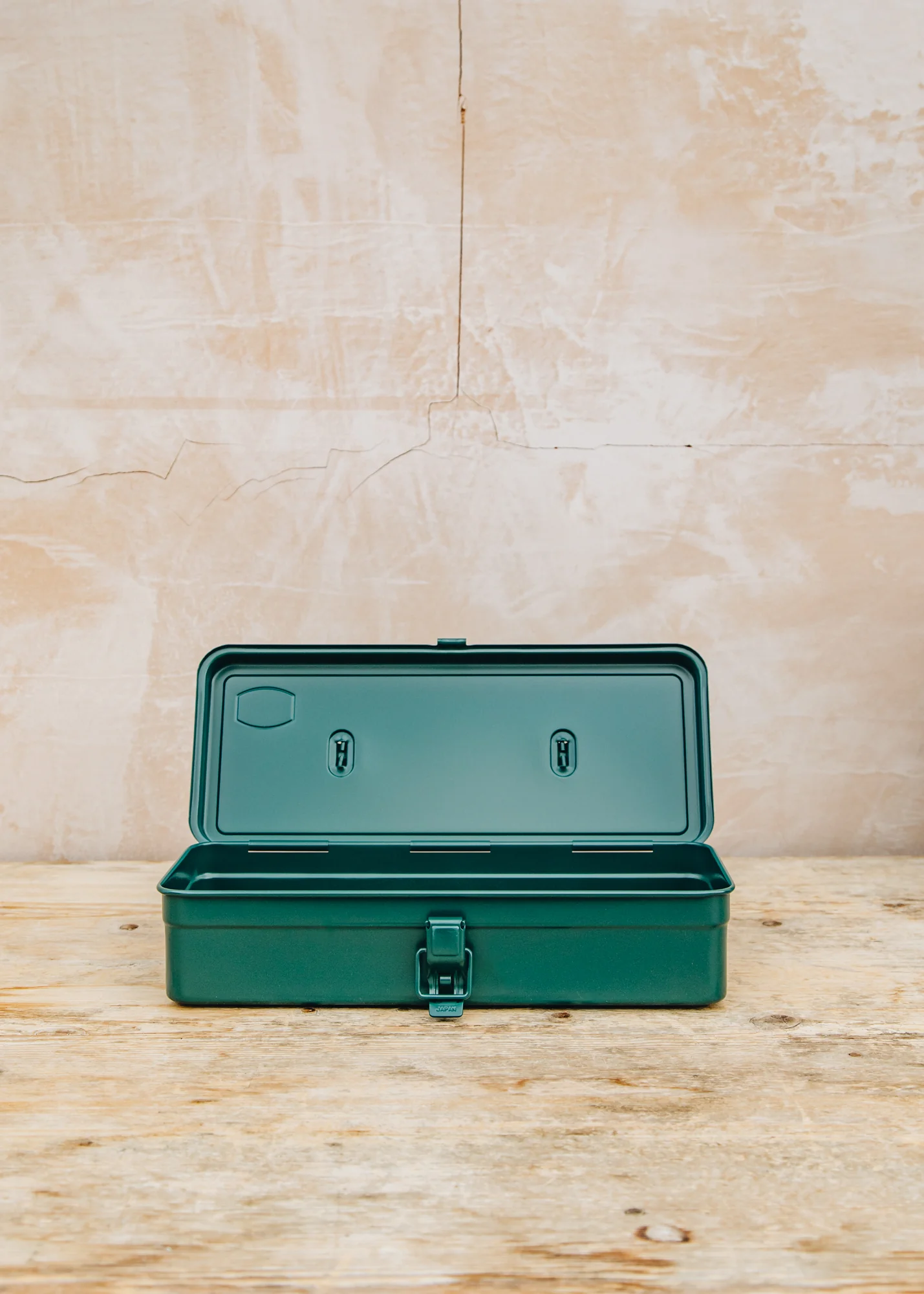 Trunk Shaped Tool Box with Catch in Antique Green - Image 2
