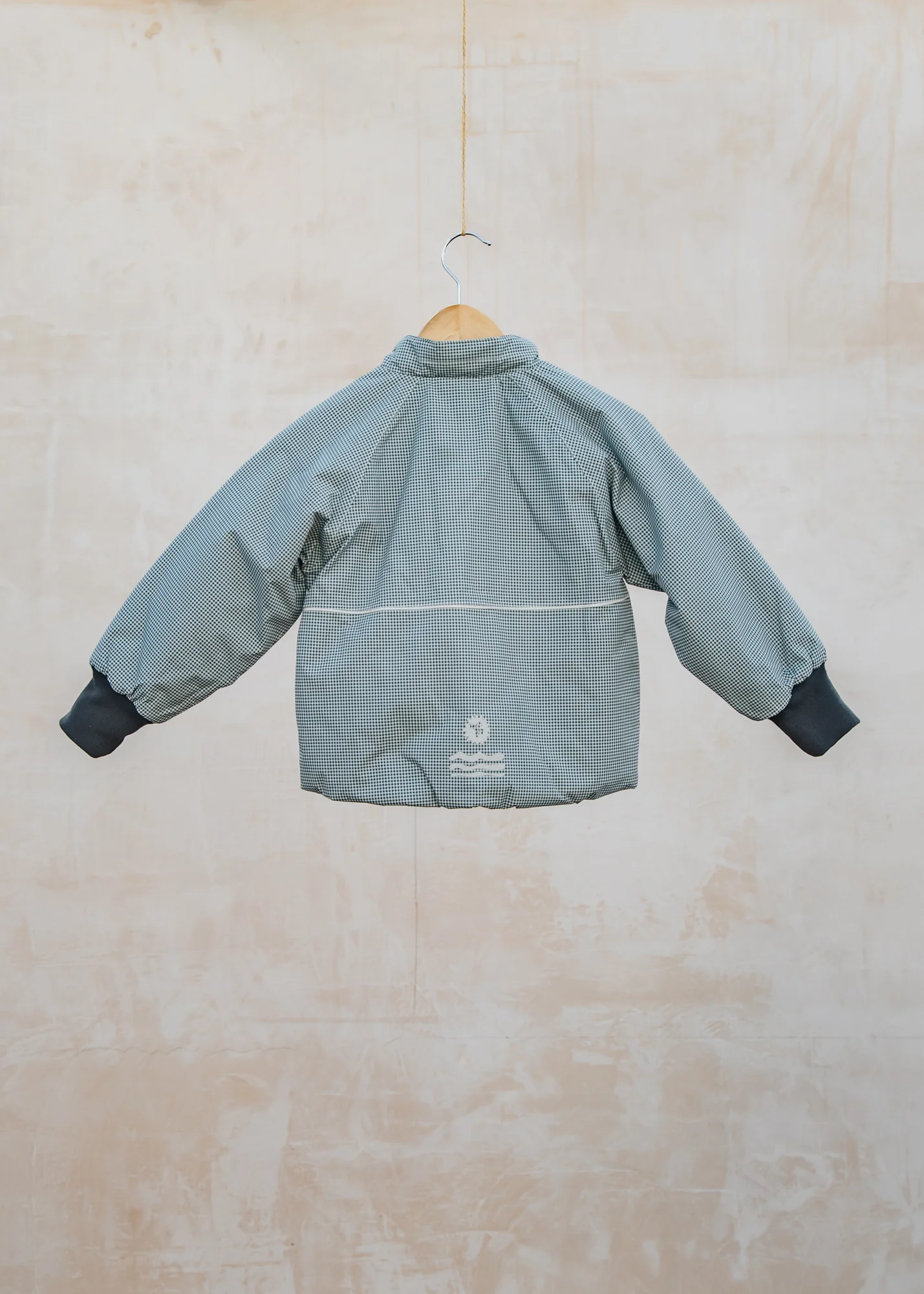 Children's Sollo Light Puffer Jacket in Blue Check - Image 2